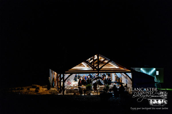 Light Night Lights late night party in wedding pavilion