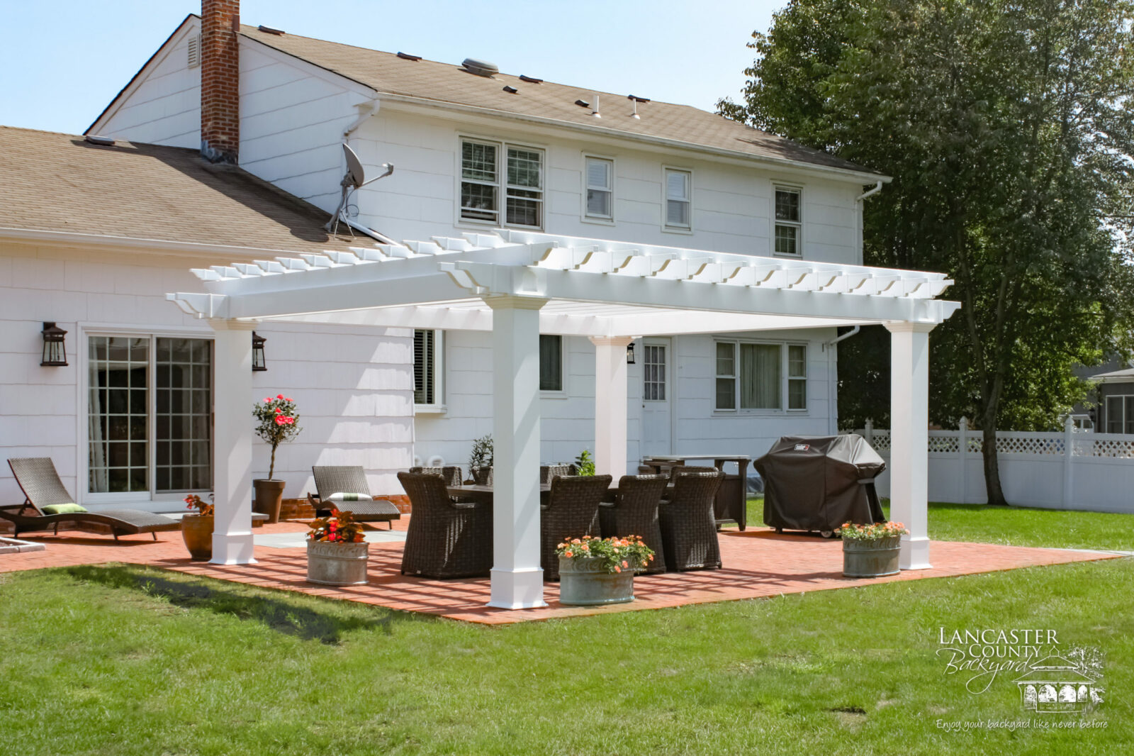 backyard pergola with grill