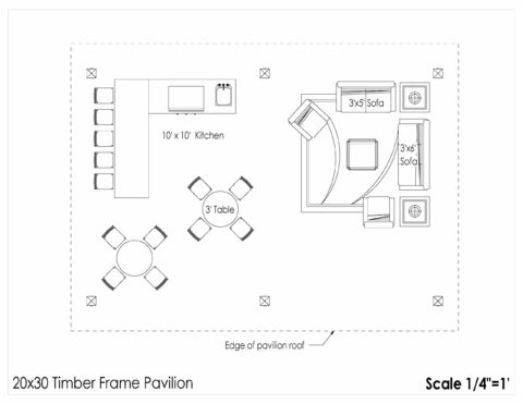 20x30 floor plan layouts for timber frame pavilion