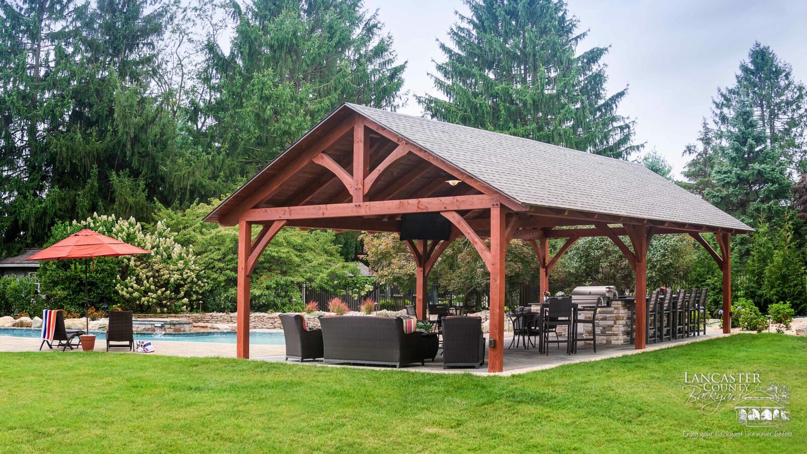 20x40 tim & heather o'connell timber frame pavilion