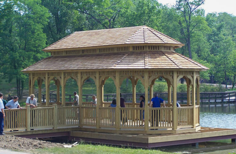 10x12 Wood Rectangle Gazebo Lancaster County Backyard