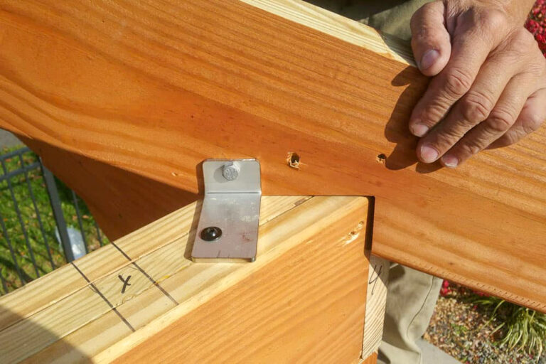 rafter bracket on a outdoor pavilion